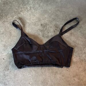 Elegant Black Satin Bralette by La Perla Size 38 Pre-loved Asking $88